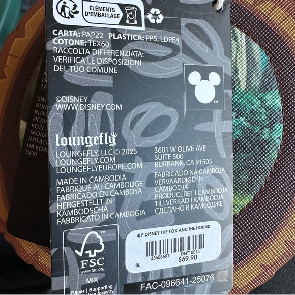 NWT Disney Loungefly The Fox and the Hound Forest Floral Log Crossbody Bag - Picture 8 of 12